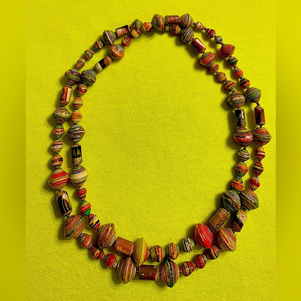 Handmade “One of a kind” Custom paper beads (20” necklaces) Made in the USA